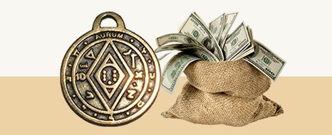 Amuletos de monedas para el dinero y la suerte